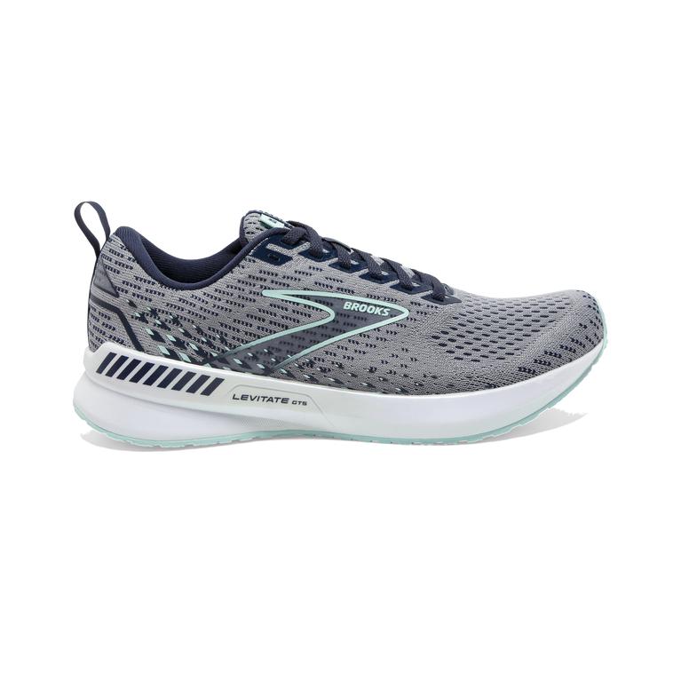 Brooks Levitate GTS 5 Springy Women's Road Running Shoes - Grey/Peacoat/Blue Light (35468-UJAM)